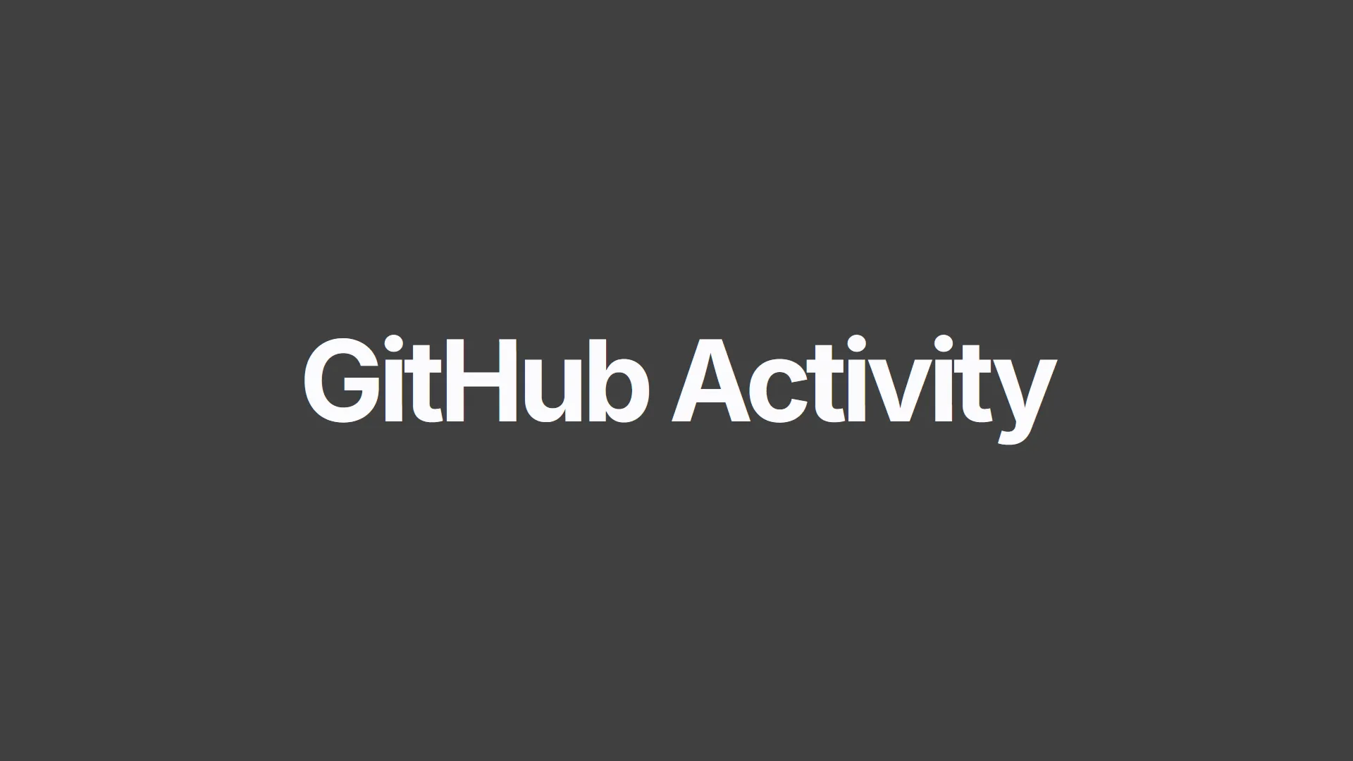 GitHub Activity Project Preview