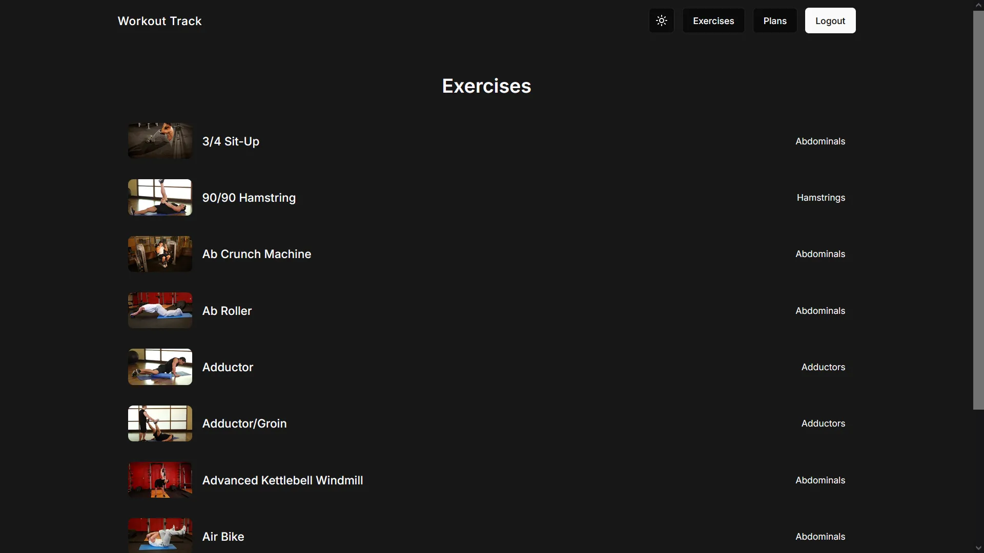 Workout Track Project Preview